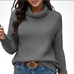 Atleta  Charcoal Cowl Neck Sweater for Women
